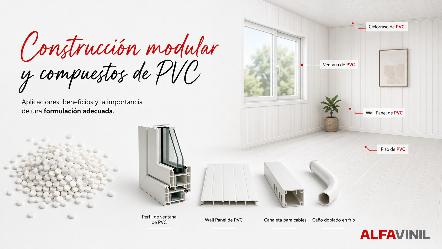 Compuestos de PVC para construcción modular en perfiles, aberturas, revestimientos y canalizaciones